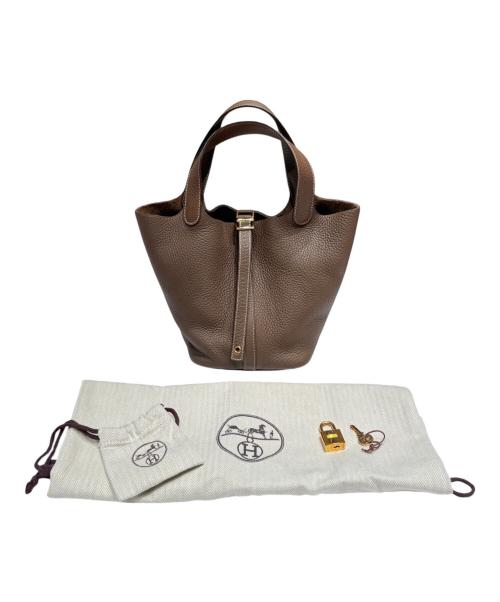 HERMES（エルメス）HERMES (エルメス) ピコタンロックPM/ゴールド金具/トリヨンクレマンス/Y刻印：2020年 エトゥープ サイズ:PMの古着・服飾アイテム