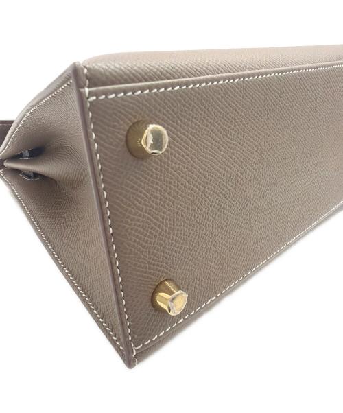 HERMES（エルメス）HERMES (エルメス) Kelly 25, external stitching, tricolor/ケリー25 外縫い トリコロール エトゥープ/アルドワーズ/ブラック サイズ:25の古着・服飾アイテム