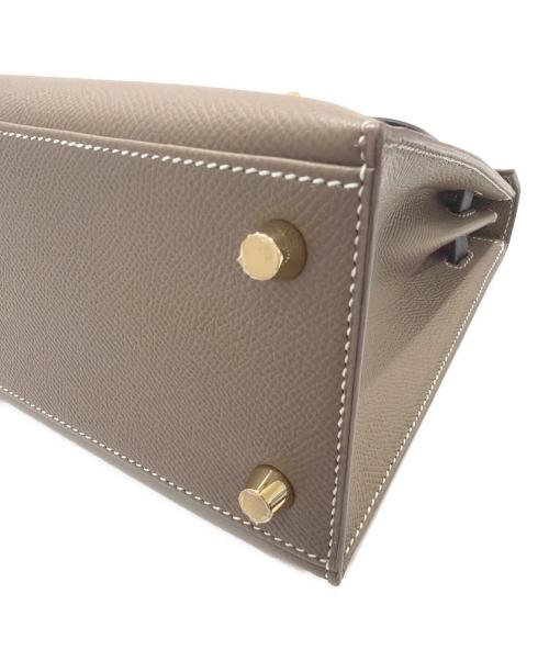 HERMES（エルメス）HERMES (エルメス) Kelly 25, external stitching, tricolor/ケリー25 外縫い トリコロール エトゥープ/アルドワーズ/ブラック サイズ:25の古着・服飾アイテム