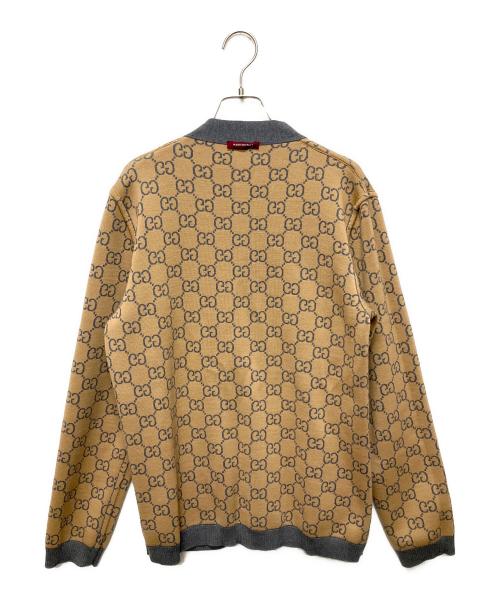 GUCCI（グッチ）GUCCI (グッチ) GGジャガードリバーシブルカーディガン グレー×ブラウン サイズ:Lの古着・服飾アイテム
