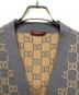 中古・古着 GUCCI (グッチ) GGジャガードリバーシブルカーディガン グレー×ブラウン サイズ:L：140000円