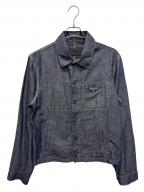 PRADAプラダ）の古着「トライアングルロゴコットンリネンデニムジャケット」｜インディゴ