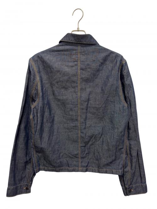 PRADA（プラダ）PRADA (プラダ) トライアングルロゴコットンリネンデニムジャケット インディゴ サイズ:Sの古着・服飾アイテム