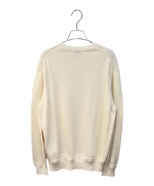 MONCLER（モンクレール）MONCLER (モンクレール) ワッペンロゴニット ホワイト サイズ:XLの古着・服飾アイテム
