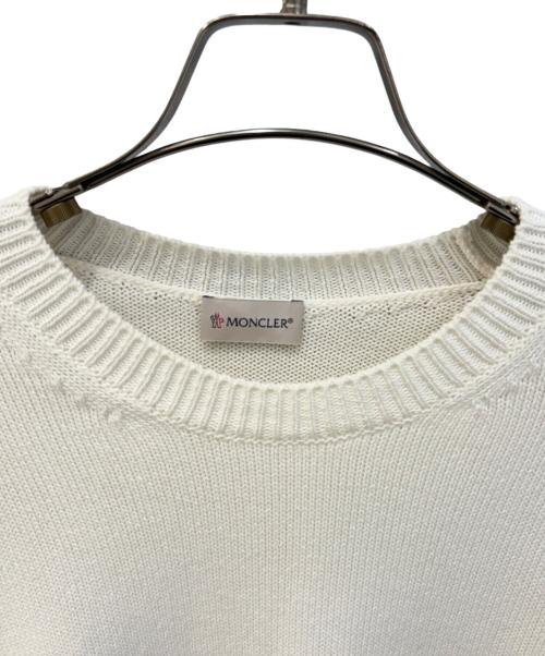 MONCLER（モンクレール）MONCLER (モンクレール) ワッペンロゴニット ホワイト サイズ:XLの古着・服飾アイテム