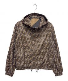 FENDI（フェンディ）の古着「ズッカ柄ナイロンパーカー」｜ブラウン