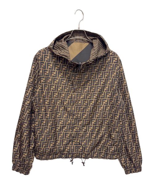 FENDI（フェンディ）FENDI (フェンディ) ズッカ柄ナイロンパーカー ブラウン サイズ:46の古着・服飾アイテム