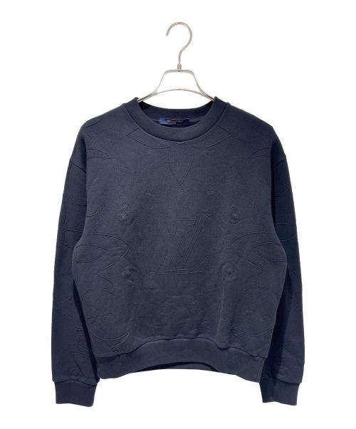 LOUIS VUITTON（ルイ ヴィトン）LOUIS VUITTON (ルイ ヴィトン) LV Logo Jacquard Embroidered Sweatshirt/LVロゴジャガードエンブロイダリースウェット/RM242M UHN HRY83W ブラック サイズ:XSの古着・服飾アイテム