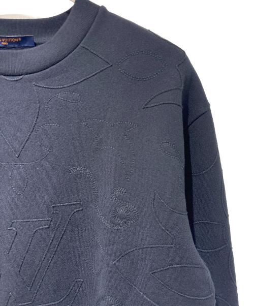 LOUIS VUITTON（ルイ ヴィトン）LOUIS VUITTON (ルイ ヴィトン) LV Logo Jacquard Embroidered Sweatshirt/LVロゴジャガードエンブロイダリースウェット/RM242M UHN HRY83W ブラック サイズ:XSの古着・服飾アイテム