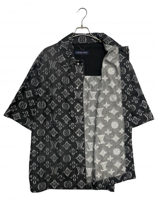 LOUIS VUITTON（ルイ ヴィトン）LOUIS VUITTON (ルイ ヴィトン) Monogram Denim Short-Sleeve Shirt ブラック サイズ:Lの古着・服飾アイテム