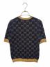 GUCCI (グッチ) GGコットンラメ 半袖 ニット ブラック×ゴールド サイズ:Ｓ：80000円
