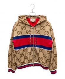 GUCCI（グッチ）の古着「ジャンボGG タイガー ジャージー ジップアップフーディ」｜ベージュ