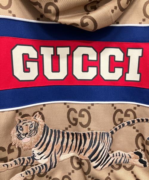 GUCCI（グッチ）GUCCI (グッチ) ジャンボGG タイガー ジャージー ジップアップフーディ ベージュ サイズ:Sの古着・服飾アイテム
