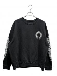 CHROME HEARTS（クロムハーツ）の古着「Floral Cross Horseshoe Crewneck Sweat Shirts」｜ブラック