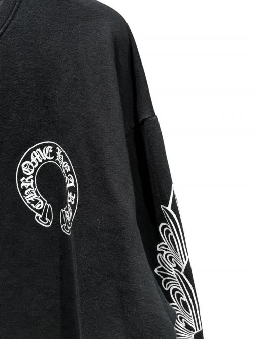 CHROME HEARTS（クロムハーツ）CHROME HEARTS (クロムハーツ) Floral Cross Horseshoe Crewneck Sweat Shirts ブラック サイズ:Lの古着・服飾アイテム