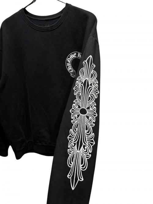 CHROME HEARTS（クロムハーツ）CHROME HEARTS (クロムハーツ) Floral Cross Horseshoe Crewneck Sweat Shirts ブラック サイズ:Lの古着・服飾アイテム