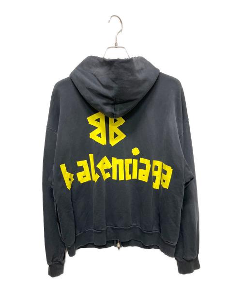 BALENCIAGA（バレンシアガ）BALENCIAGA (バレンシアガ) Inside Out Zip-Up Hoody ネイビー サイズ:XXSの古着・服飾アイテム