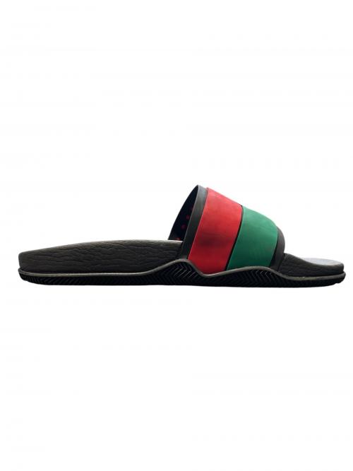 GUCCI（グッチ）GUCCI (グッチ) インターロッキングGスライドサンダル ブラック サイズ:8の古着・服飾アイテム