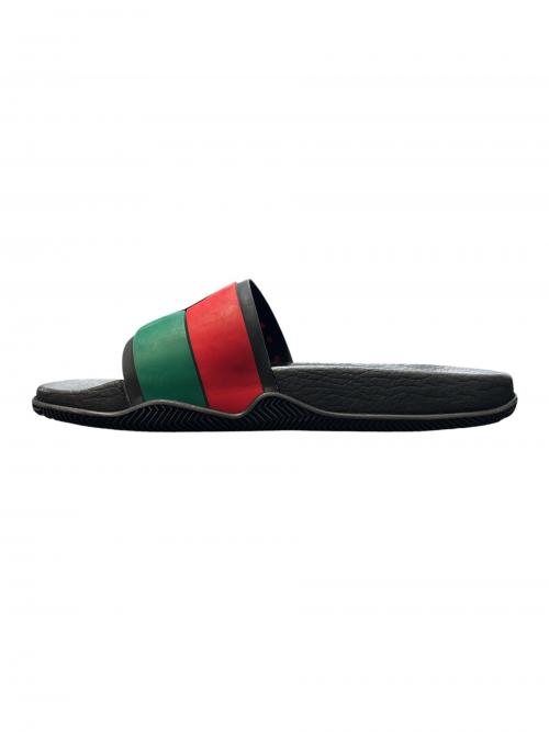 GUCCI（グッチ）GUCCI (グッチ) インターロッキングGスライドサンダル ブラック サイズ:8の古着・服飾アイテム