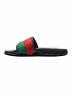 中古・古着 GUCCI (グッチ) インターロッキングGスライドサンダル ブラック サイズ:8：25000円