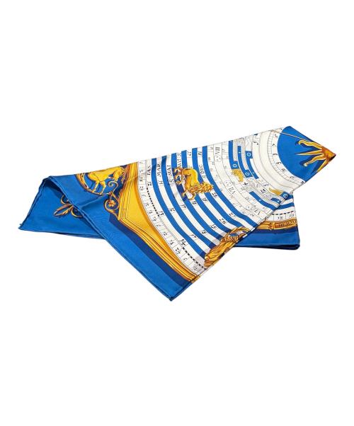 HERMES（エルメス）HERMES (エルメス) カレ90/DIES ET HORE/占星術 太陽 ブルーの古着・服飾アイテム