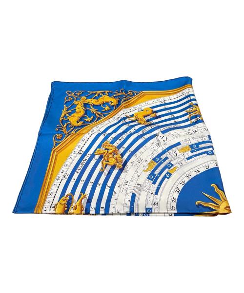 HERMES（エルメス）HERMES (エルメス) カレ90/DIES ET HORE/占星術 太陽 ブルーの古着・服飾アイテム