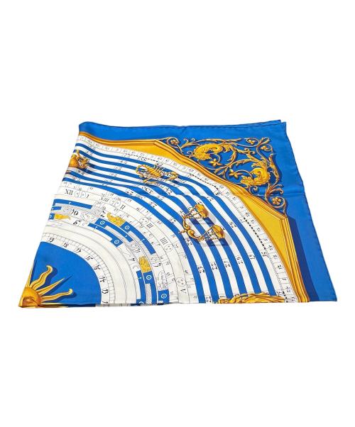 HERMES（エルメス）HERMES (エルメス) カレ90/DIES ET HORE/占星術 太陽 ブルーの古着・服飾アイテム
