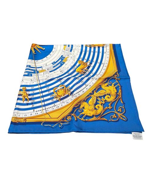 HERMES（エルメス）HERMES (エルメス) カレ90/DIES ET HORE/占星術 太陽 ブルーの古着・服飾アイテム
