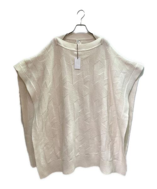 HERMES（エルメス）HERMES (エルメス) ウールポンチョニット/Wool Poncho Knit Sweater/2904D3 ホワイト サイズ:34の古着・服飾アイテム