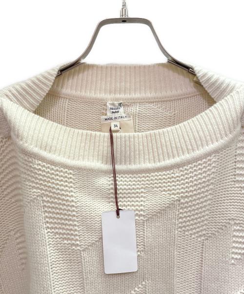 HERMES（エルメス）HERMES (エルメス) ウールポンチョニット/Wool Poncho Knit Sweater/2904D3 ホワイト サイズ:34の古着・服飾アイテム