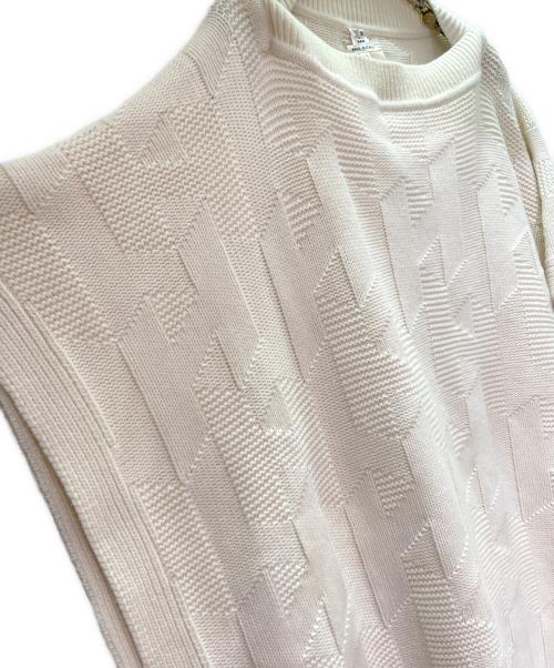 HERMES（エルメス）HERMES (エルメス) ウールポンチョニット/Wool Poncho Knit Sweater/2904D3 ホワイト サイズ:34の古着・服飾アイテム