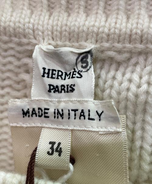 HERMES（エルメス）HERMES (エルメス) ウールポンチョニット/Wool Poncho Knit Sweater/2904D3 ホワイト サイズ:34の古着・服飾アイテム