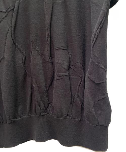 HERMES（エルメス）HERMES (エルメス) デザインニットポロシャツ ブラック サイズ:XLの古着・服飾アイテム