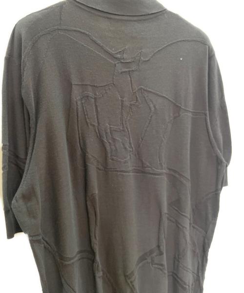 HERMES（エルメス）HERMES (エルメス) デザインニットポロシャツ ブラック サイズ:XLの古着・服飾アイテム