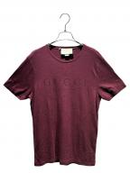 GUCCIグッチ）の古着「ロゴTシャツ」｜ワインレッド