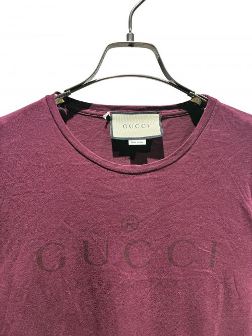 GUCCI（グッチ）GUCCI (グッチ) ロゴTシャツ ワインレッド サイズ:Mの古着・服飾アイテム