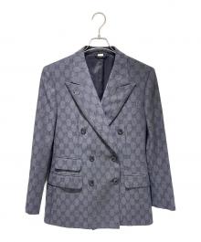 GUCCI（グッチ）の古着「GGウール ジャカード ダブルジャケット/715184」｜グレー