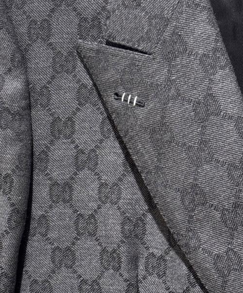 GUCCI（グッチ）GUCCI (グッチ) GGウール ジャカード ダブルジャケット/715184 グレー サイズ:38の古着・服飾アイテム