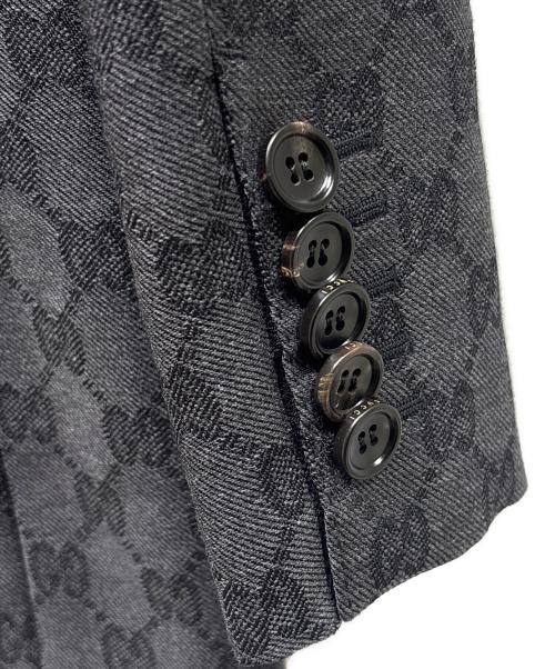 GUCCI（グッチ）GUCCI (グッチ) GGウール ジャカード ダブルジャケット/715184 グレー サイズ:38の古着・服飾アイテム