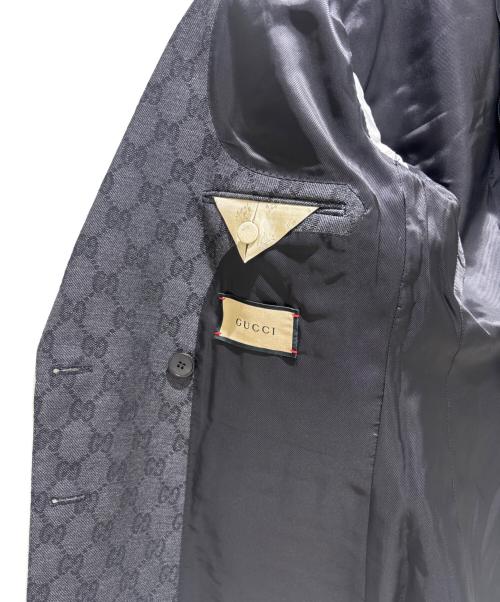 GUCCI（グッチ）GUCCI (グッチ) GGウール ジャカード ダブルジャケット/715184 グレー サイズ:38の古着・服飾アイテム