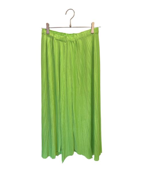 PLEATS PLEASE（プリーツプリーズ）PLEATS PLEASE (プリーツプリーズ) プリーツスカート 黄緑 サイズ:5の古着・服飾アイテム