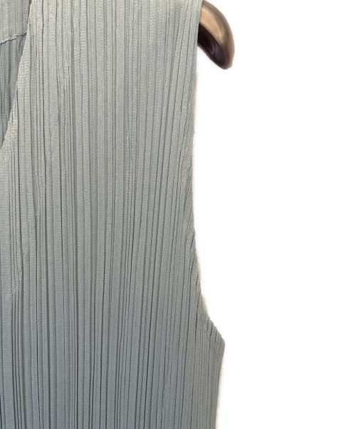 PLEATS PLEASE（プリーツプリーズ）PLEATS PLEASE (プリーツプリーズ) プリーツロングベスト グリーン サイズ:3の古着・服飾アイテム