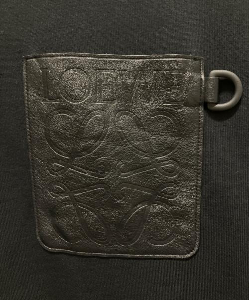 LOEWE（ロエベ）LOEWE (ロエベ) アナグラムレザーパッチパーカー ブラック サイズ:Mの古着・服飾アイテム