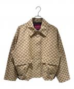 GUCCIグッチ）の古着「GG Jacquard Oversized Jacket/GGジャガードオーバーサイズジャケット/842660 ZAF4S」｜ベージュ