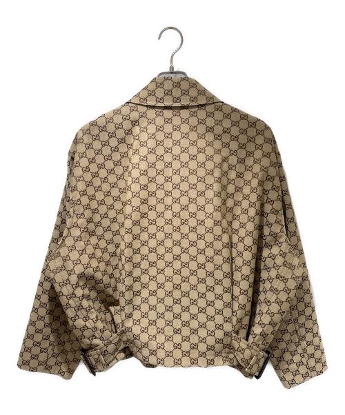 GUCCI（グッチ）GUCCI (グッチ) GG Jacquard Oversized Jacket/GGジャガードオーバーサイズジャケット/842660 ZAF4S ベージュ サイズ:40の古着・服飾アイテム