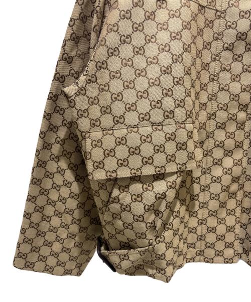GUCCI（グッチ）GUCCI (グッチ) GG Jacquard Oversized Jacket/GGジャガードオーバーサイズジャケット/842660 ZAF4S ベージュ サイズ:40の古着・服飾アイテム