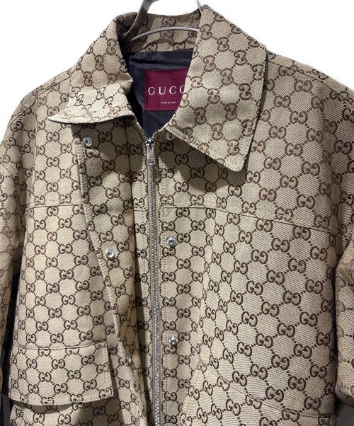 GUCCI（グッチ）GUCCI (グッチ) GG Jacquard Oversized Jacket/GGジャガードオーバーサイズジャケット/842660 ZAF4S ベージュ サイズ:40の古着・服飾アイテム