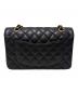 CHANEL (シャネル) Wフラップショルダーバッグ ブラック×ゴールド金具 サイズ:23：1350000円