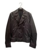 BOTTEGA VENETAボッテガベネタ）の古着「ラムレザー ダブル ライダースジャケット」｜ブラック