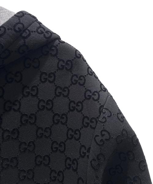GUCCI（グッチ）GUCCI (グッチ) プリント ジャージー ジップ スウェットシャツ ブラック サイズ:XSの古着・服飾アイテム